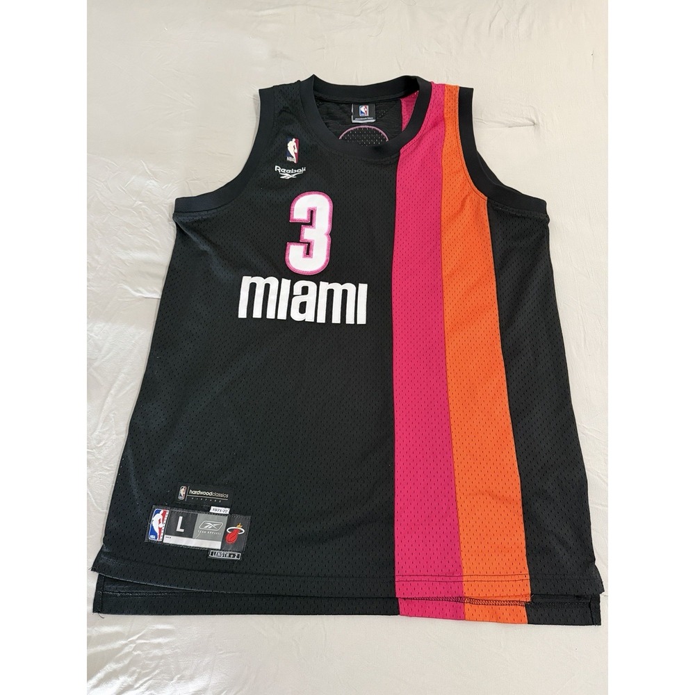 Vintage Reebok Miami Heat Dwyane Wade #3 Floridians Hardwood Classics Jersey L